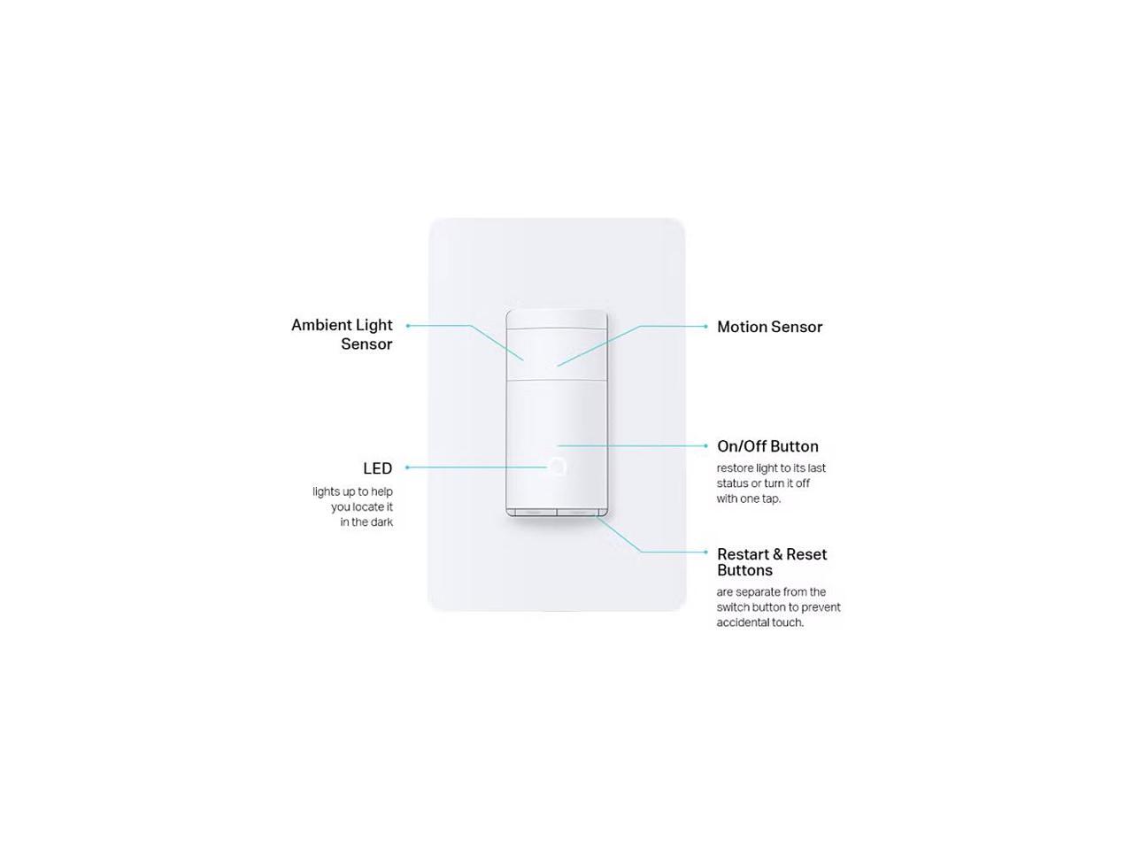 Kasa Smart Motion Sensor Switch, Single Pole, Needs Neutral Wire, 2