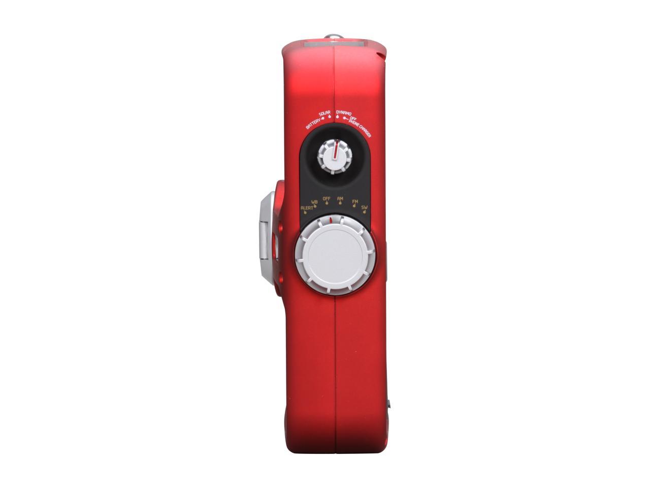 eton SOLARLINK AM/FM/SW/NOAA, S.A.M.E. Weather Radio FR600 Red