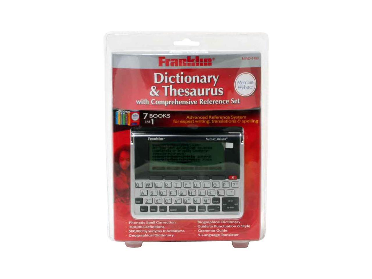 Franklin MWD1490 Dictionary & Thesaurus with Comprehensive Reference Set