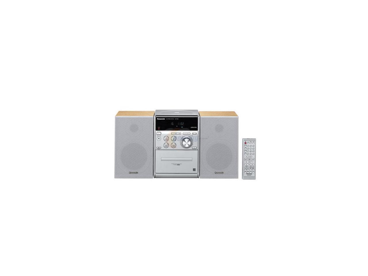 Panasonic CD/Cassette/MP3/Radio 5Disc Changer Shelf System SCPM53