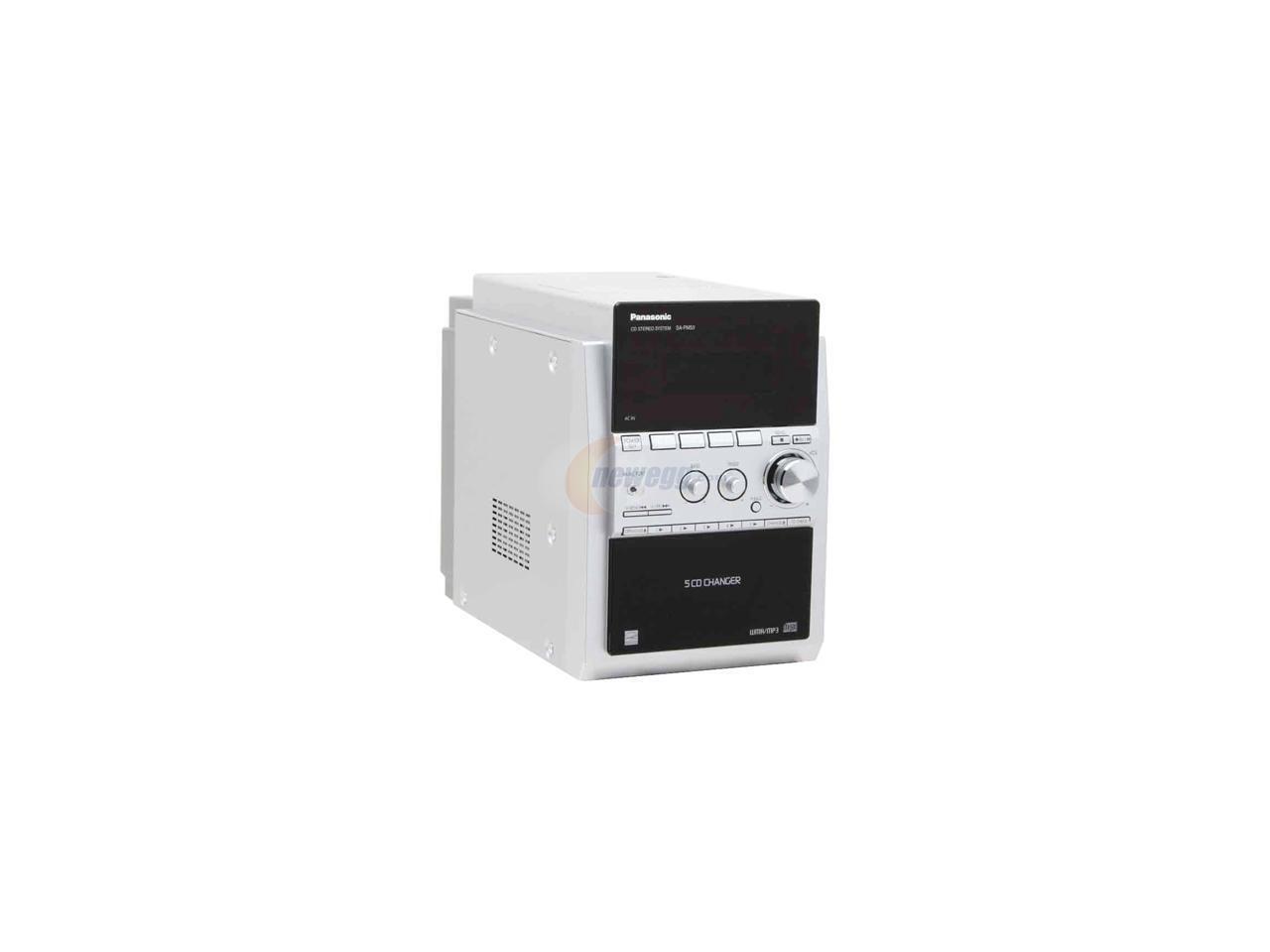 Panasonic CD/Cassette/MP3/Radio 5Disc Changer Shelf System SCPM53