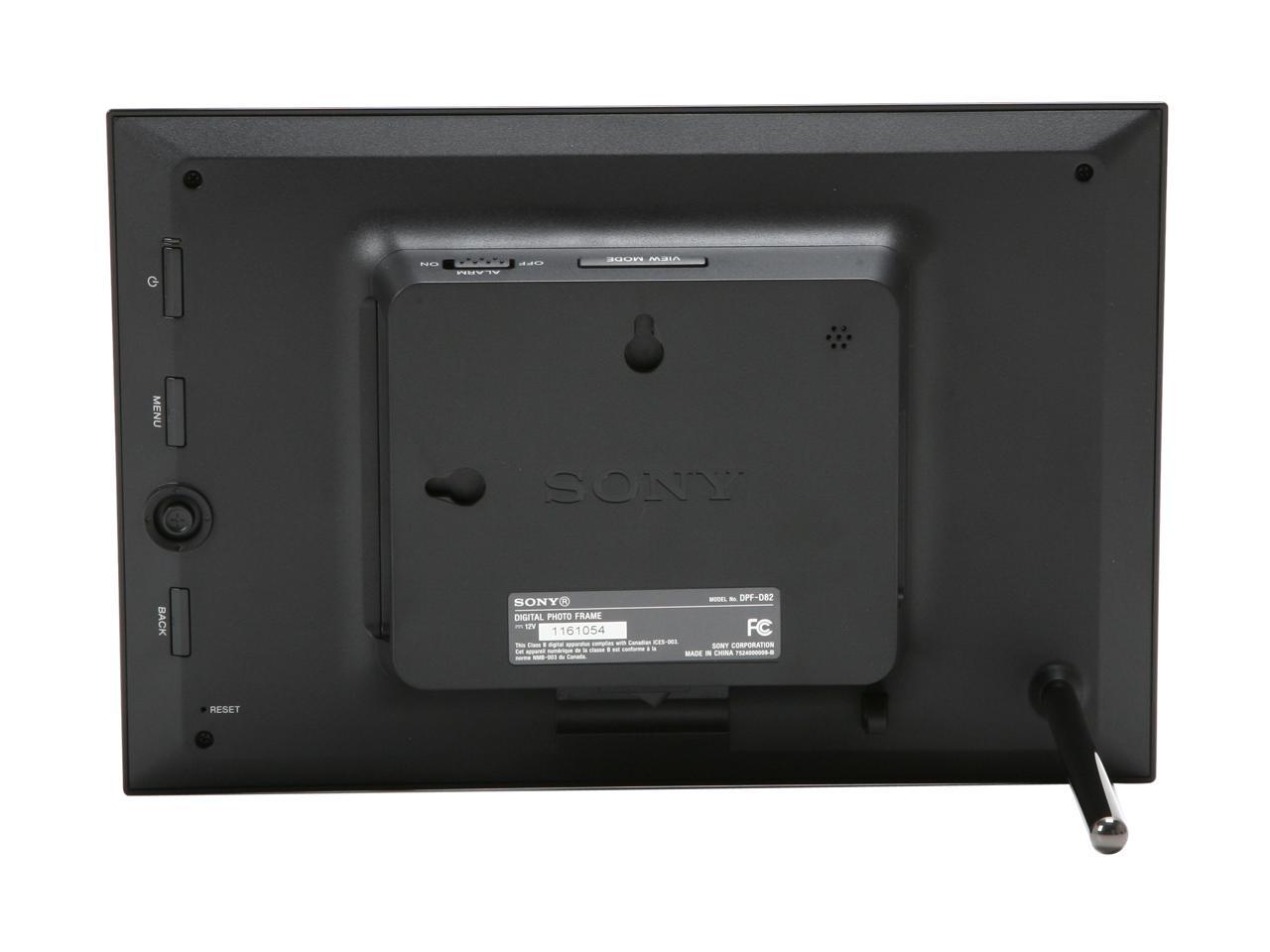 SONY DPFD82/B 8" 800 x 480 Digital Photo Frame