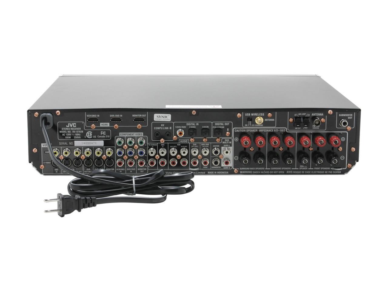 JVC RXD702B 7.1Channel Audio/Video Control Receiver
