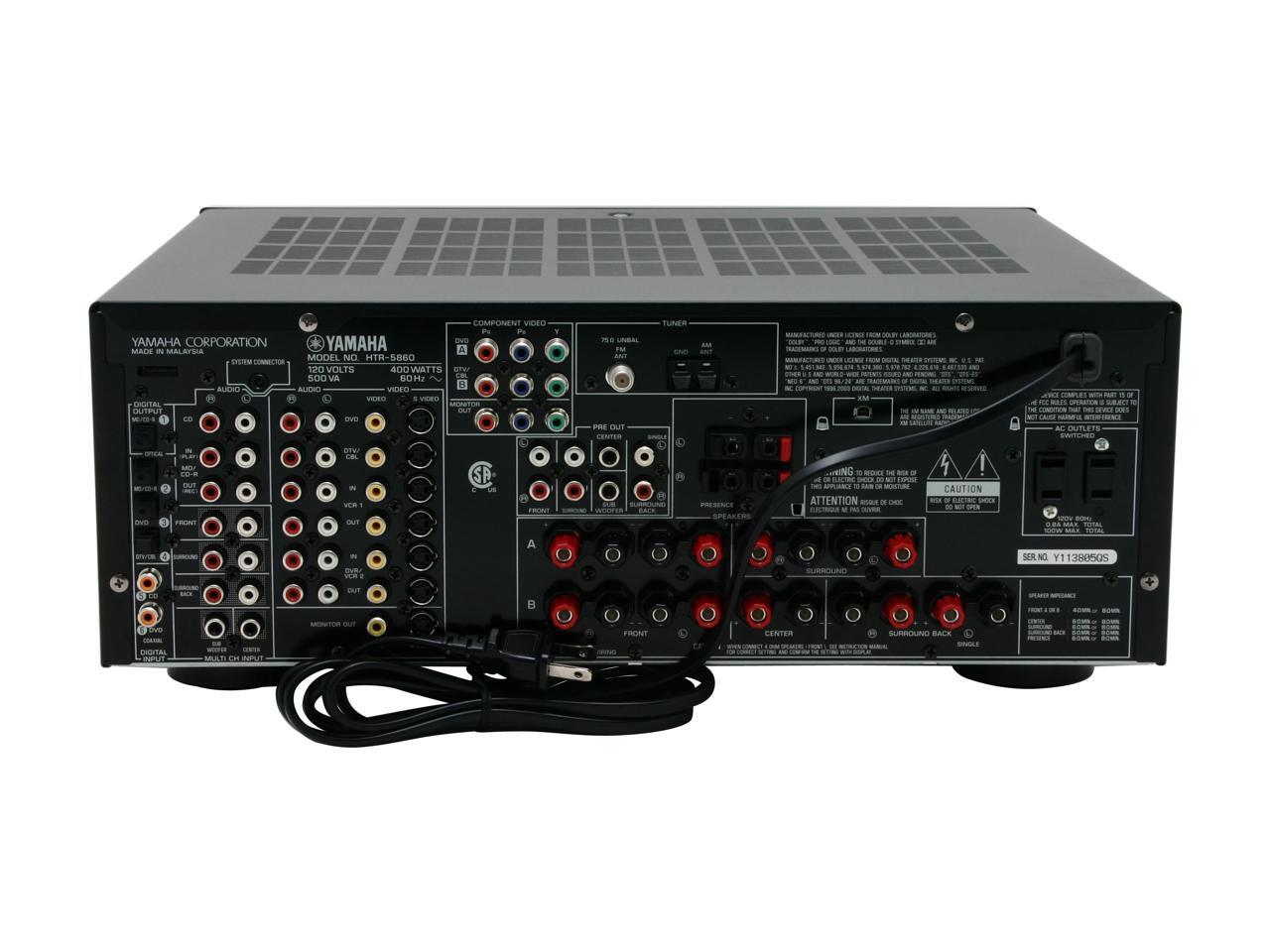 YAMAHA HTR 5860 7 1 Channel Digital Home Theater Receiver Newegg