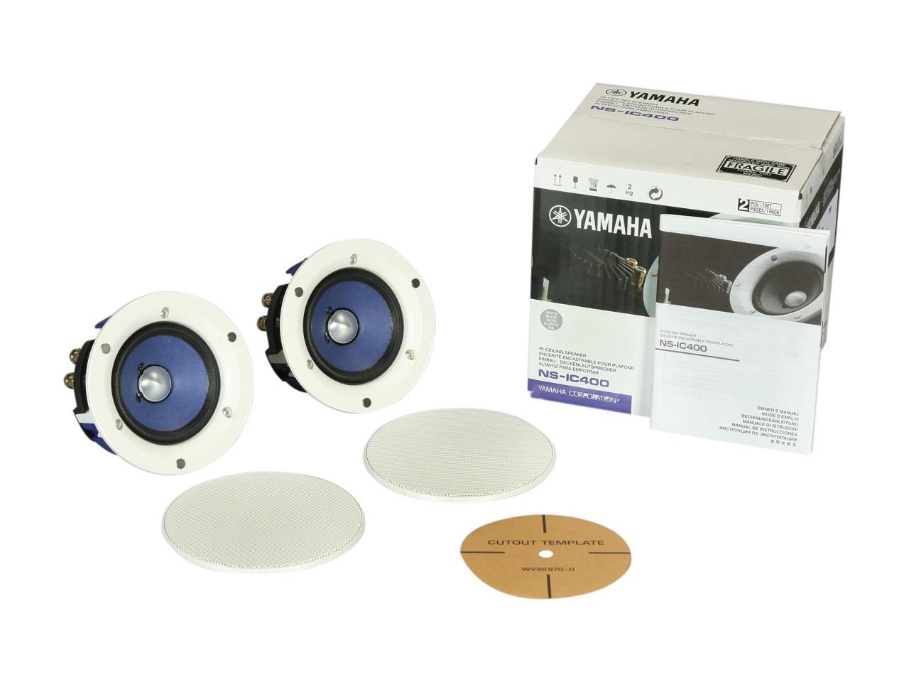 Yamaha NS-IC400WH In-Ceiling Speakers, White, Pair