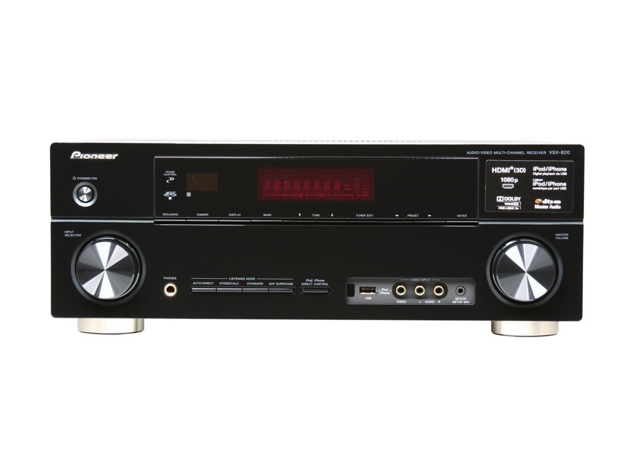 Pioneer VSX-820-K 5.1-Channel 3-D Ready A/V Receiver - Newegg.com