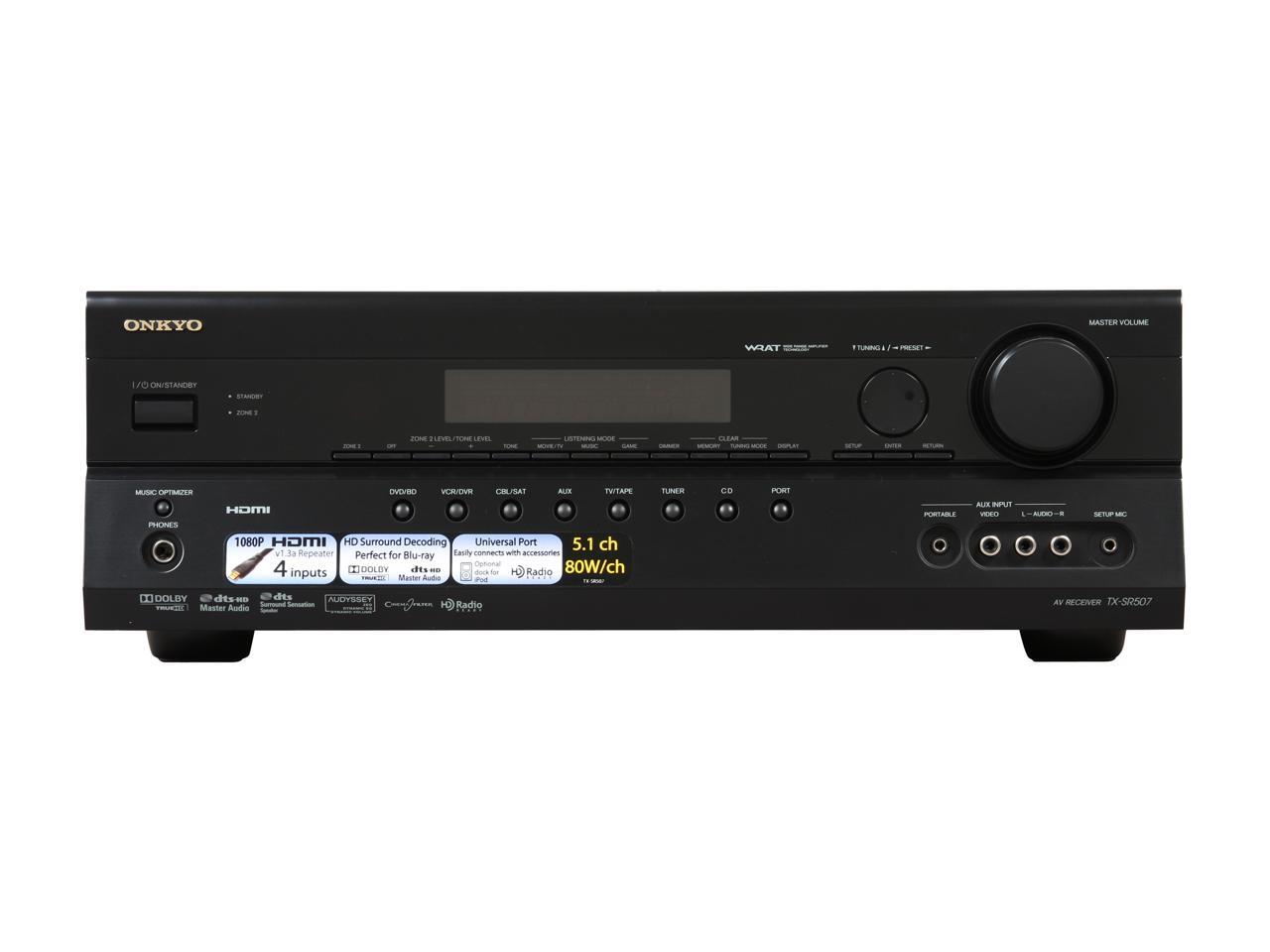 ONKYO TX-SR507 5.1-Channel Black Home Theater Receiver - Newegg.com