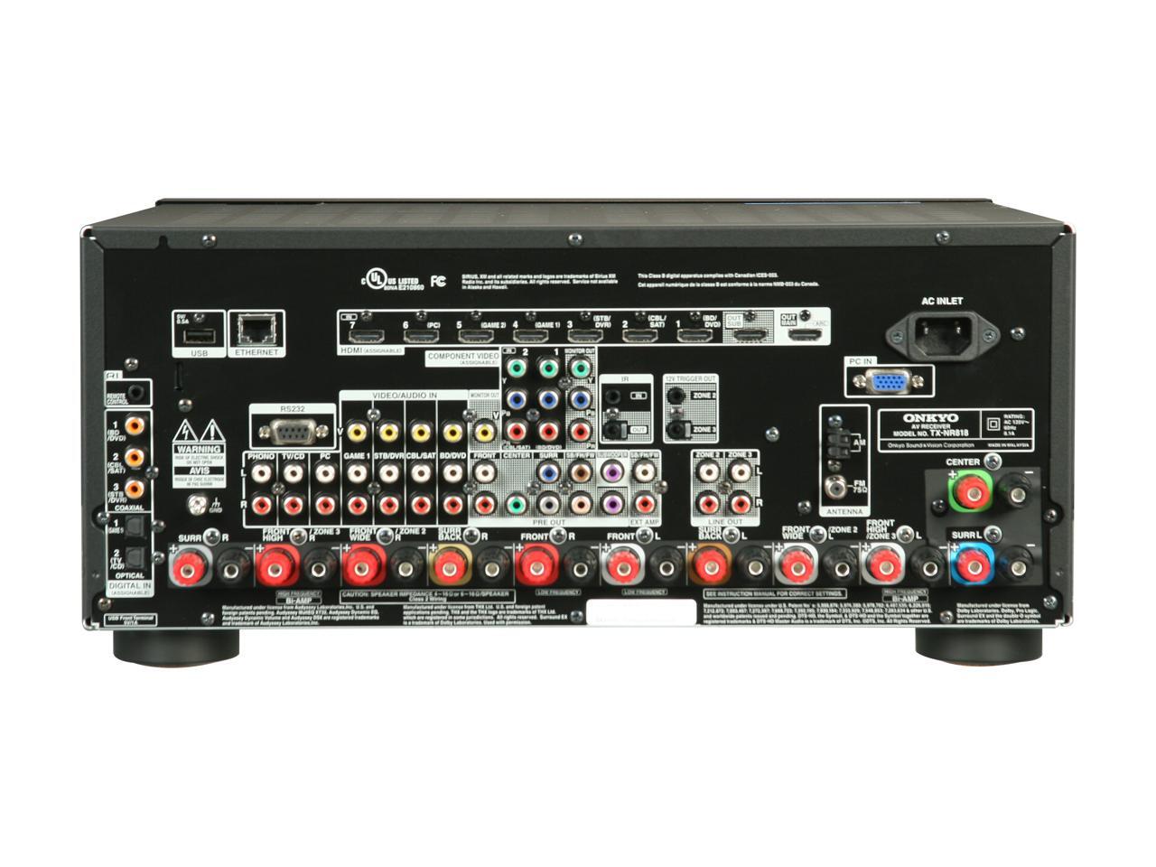 ONKYO TXNR818 7.2Channel Network A/V Receiver Black