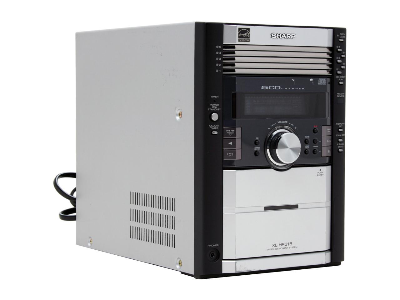 Refurbished SHARP CD/Radio 5Disc Changer Shelf System XLHP515