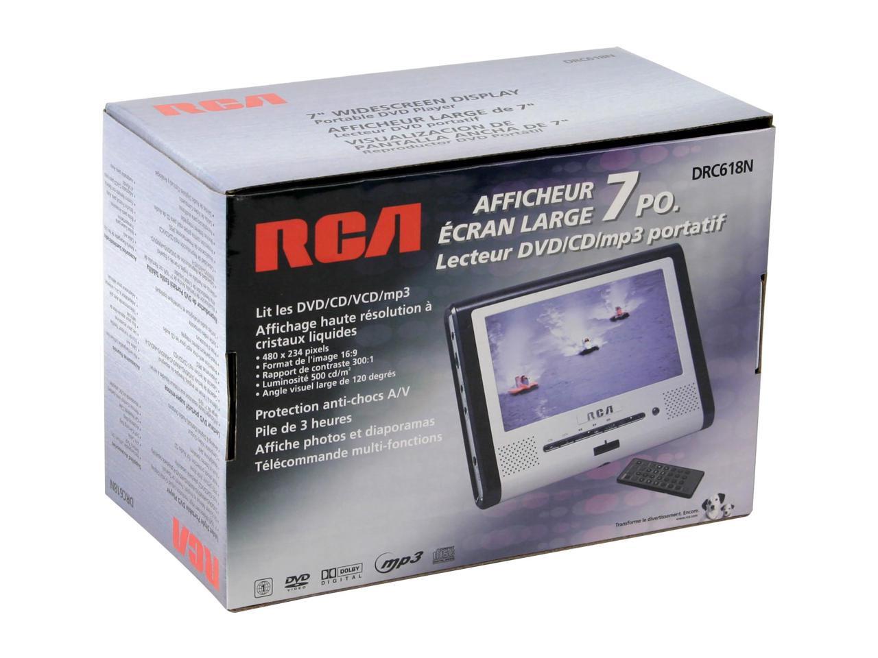Open Box RCA DRC618N Portable DVD Player W/ 7" 169 widescreen LCD