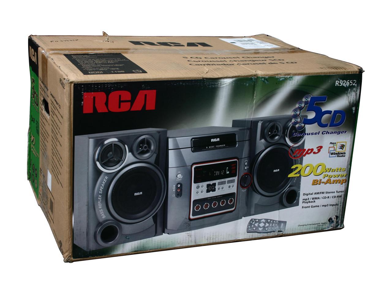 RCA CD/MP3/Radio 5Disc Changer Shelf System RS2652