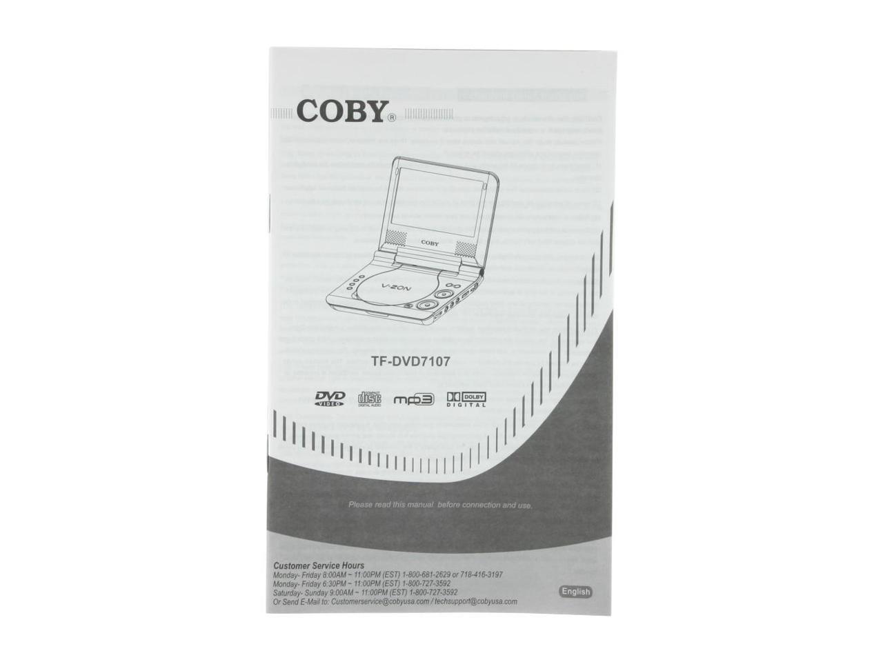 COBY VZON 7" WIDESCREEN PORTABLE DVD PLAYER