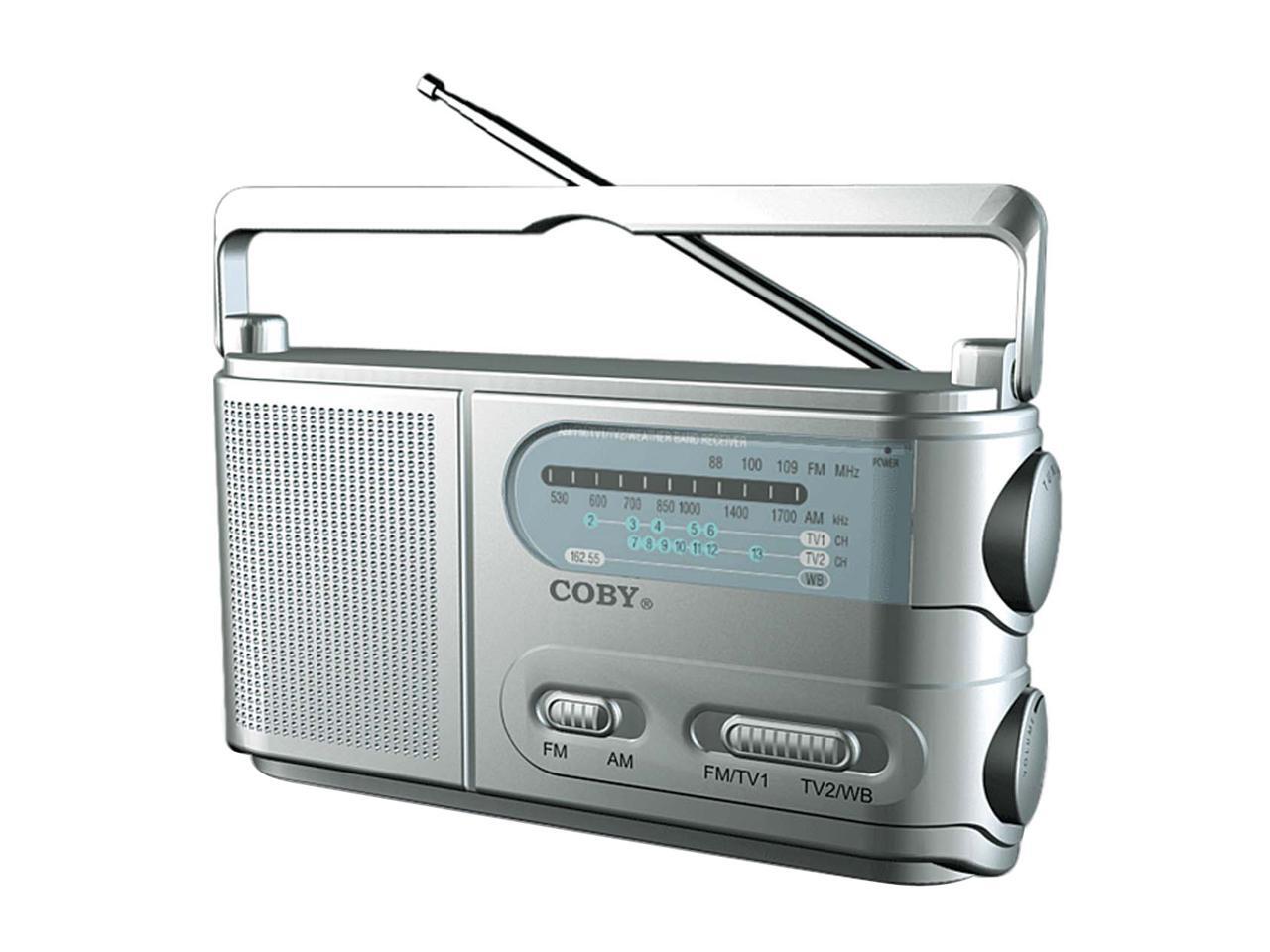 COBY Portable AM/FM/TV/Weather Band Radio CX38