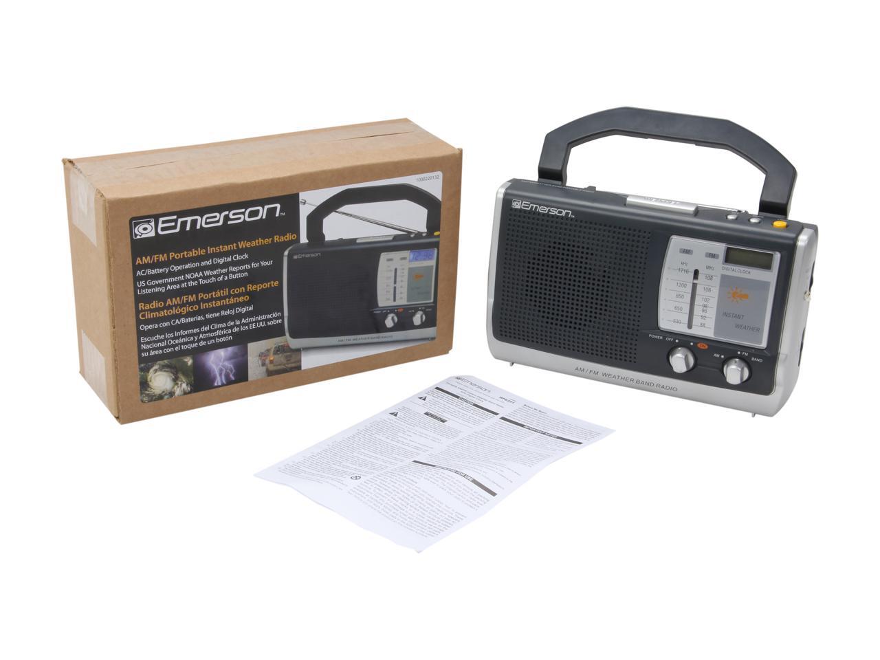 Refurbished EMERSON Portable Weather Clock Radio RP6251