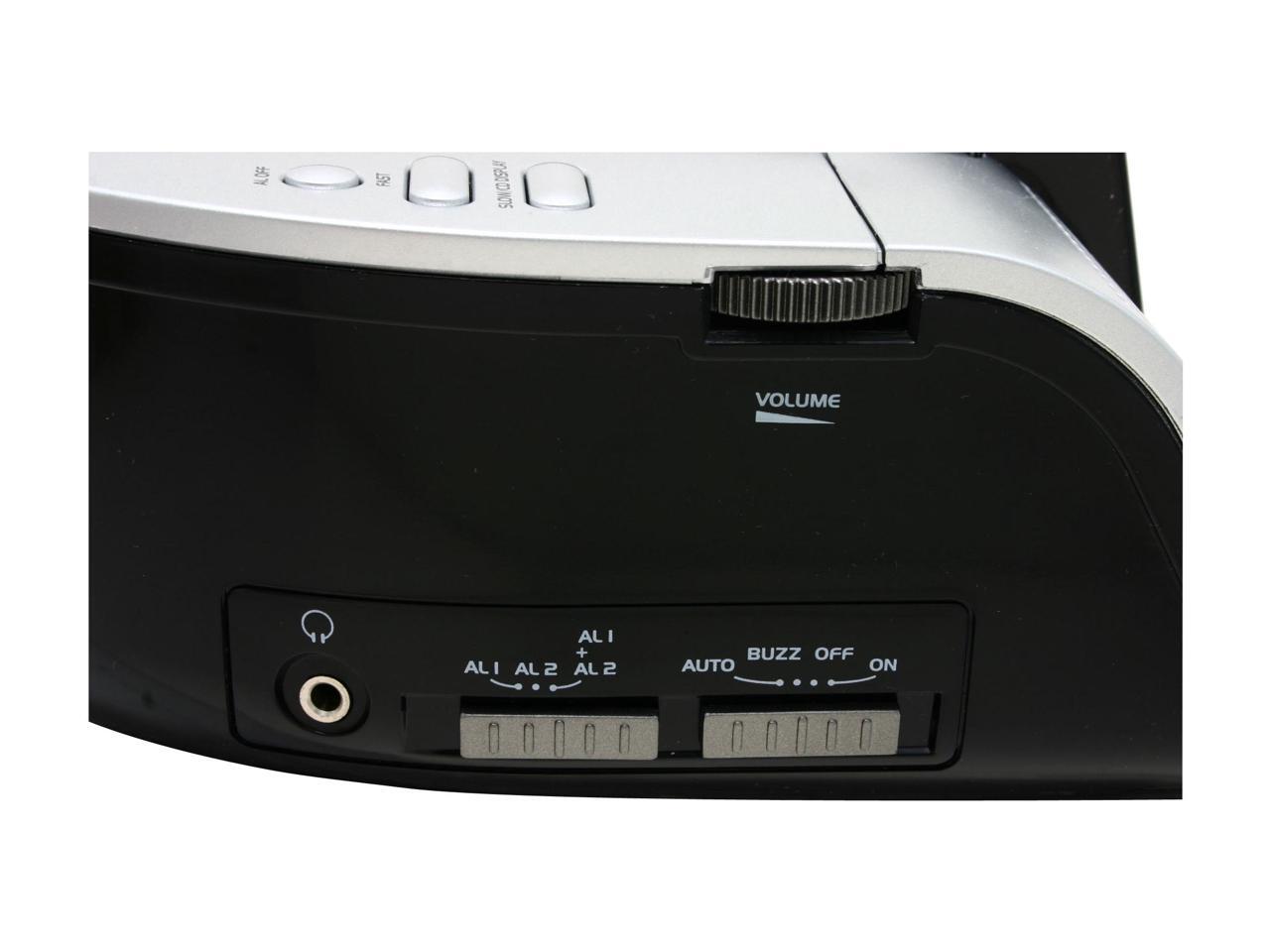 GPX CRCD3805 Compact Disc AM FM Stereo Clock Radio with Dual Alarm