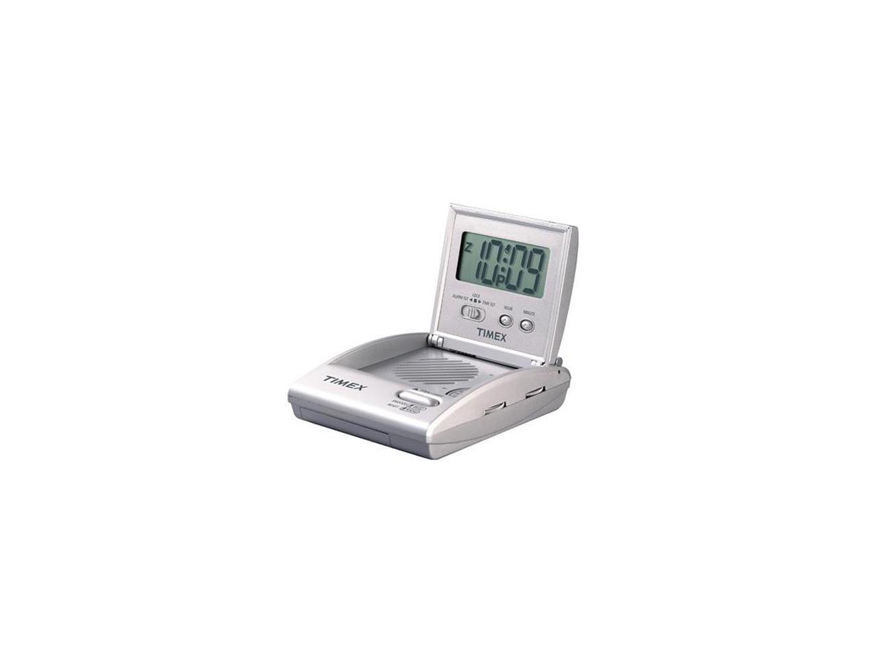 TIMEX Travel Alarm Clock Radio Silver T315S3 - Newegg.com