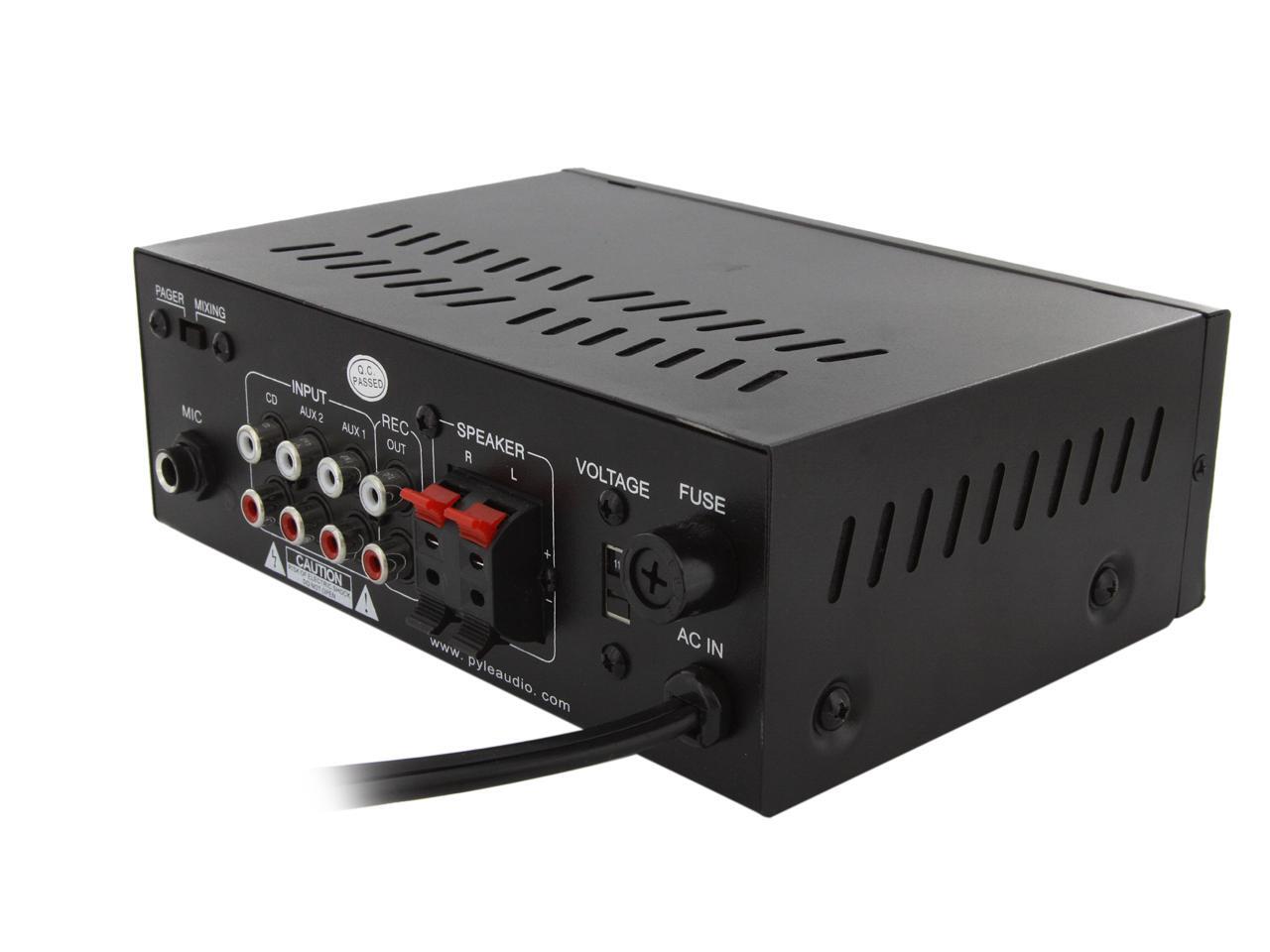 PyleHome PTA2 Mini Stereo Power Amplifier - 2 x 40 Watt with AUX, CD