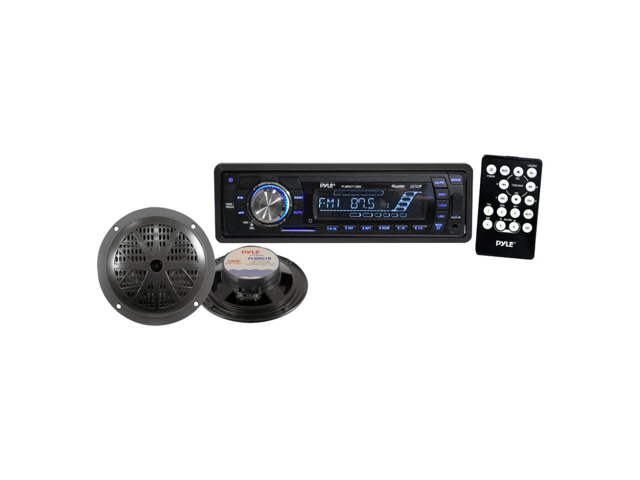 Pyle InDash Marine Receiver w/ Pair 5.25" Speakers
