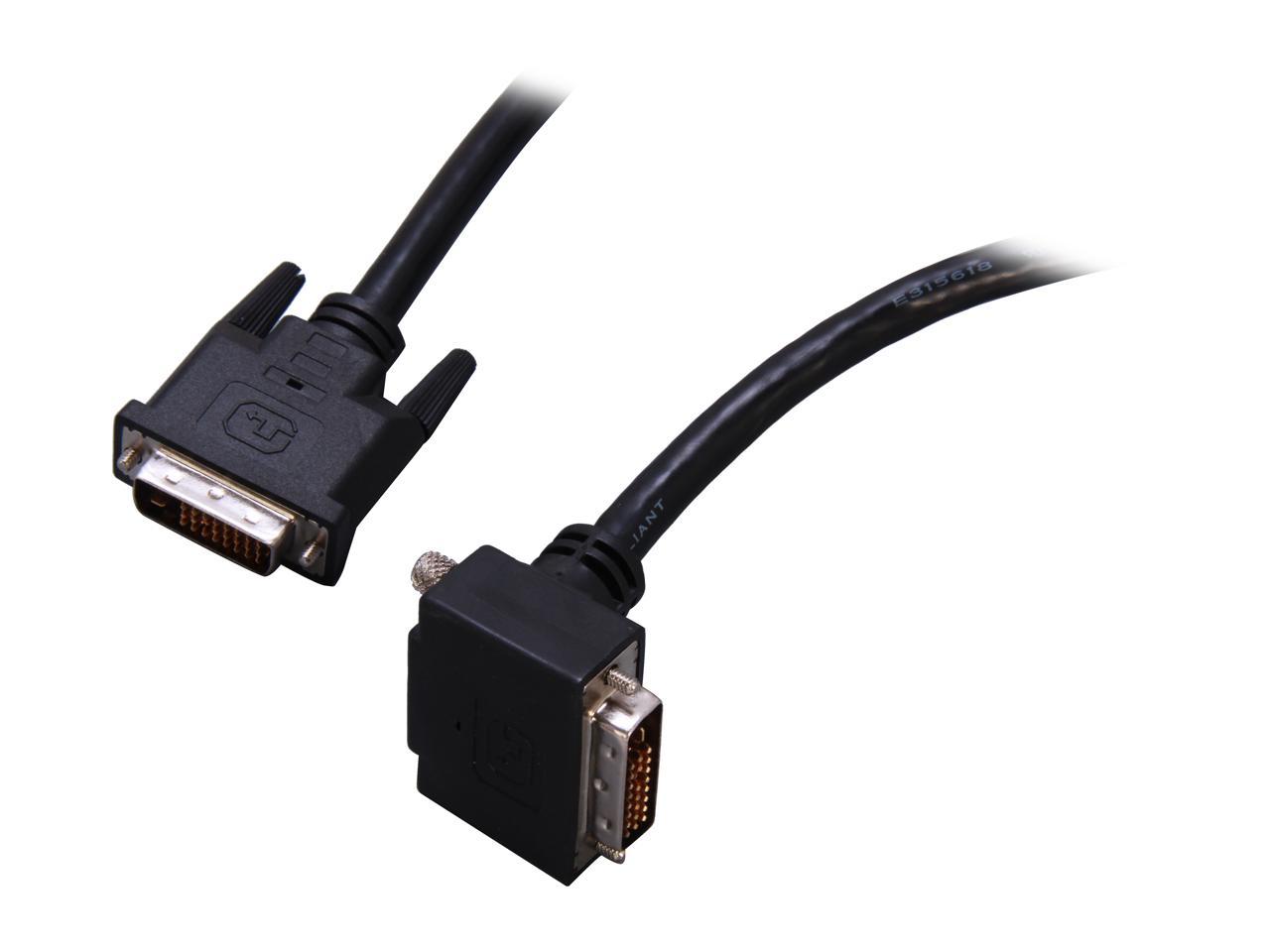 Startech Com Dviddmmba6 Black Male To Male 90 Down Angled Dual Link Dvi D Monitor Cable Newegg Com