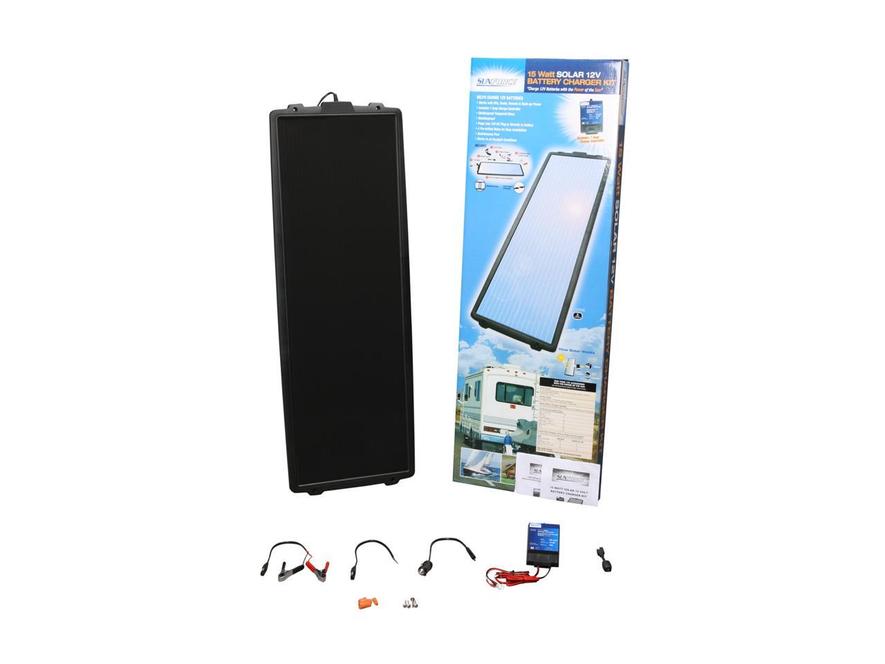 Sunforce 50033 15 Watt Solar 12V Battery Charger Kit with 7 Amp Charge