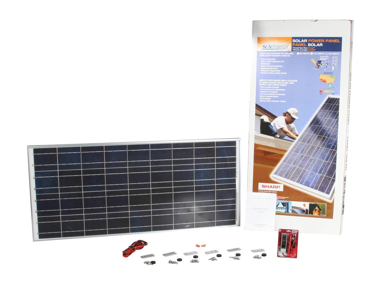 Sunforce 39310 130 Watt Polycrystalline Solar Panel with Sharp Module