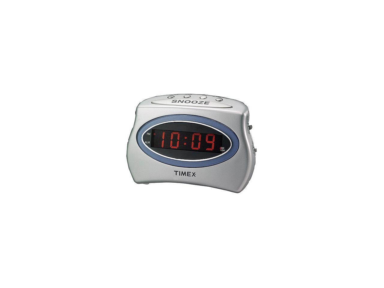 Timex T101NS Extra Loud LED Alarm Clock Silver