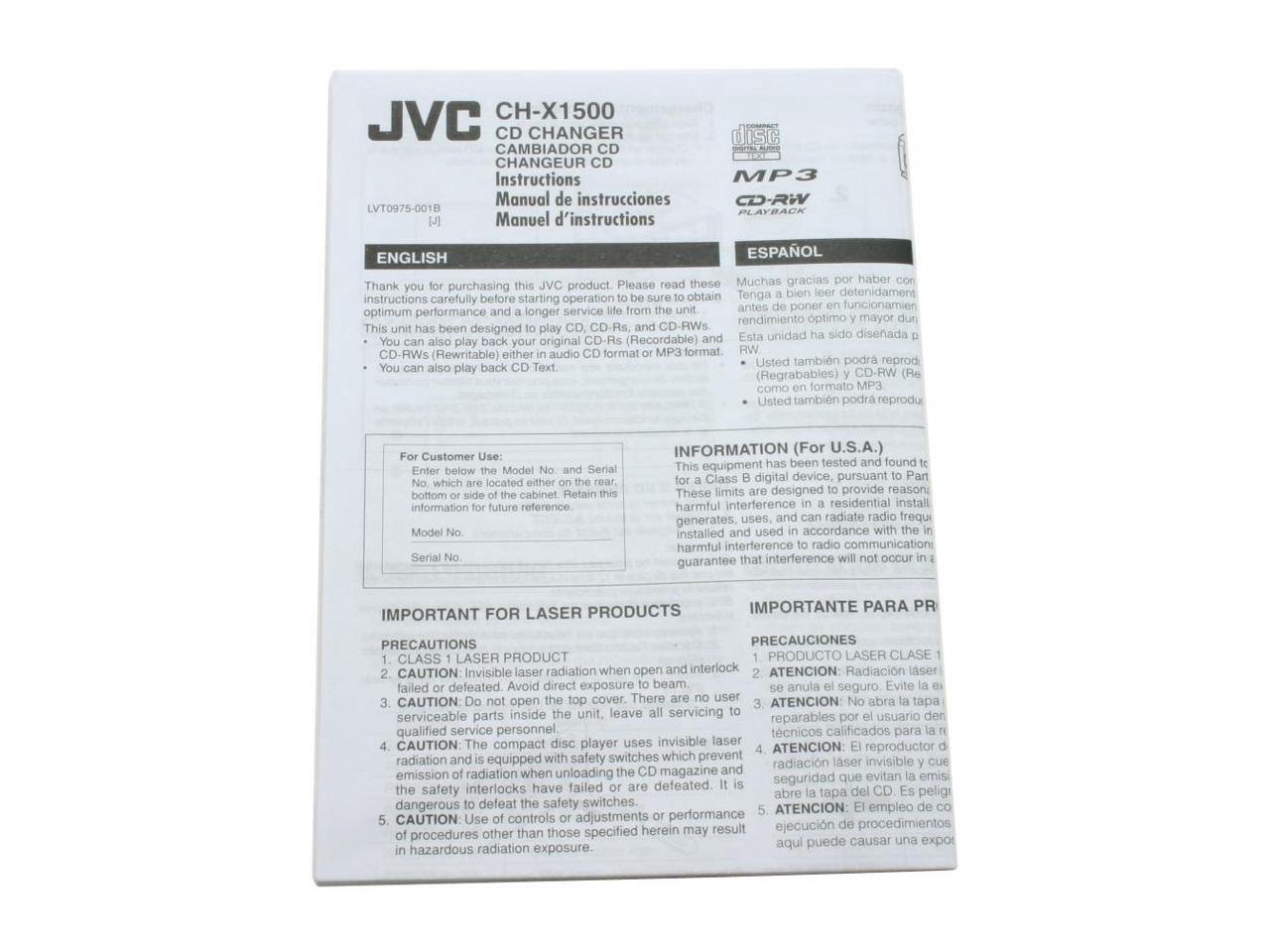 JVC CHX1500 12 Disc CD Changer