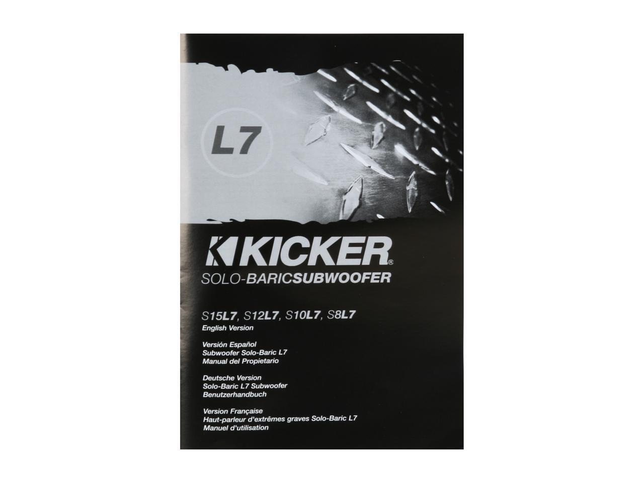 Kicker 10" 1200W SoloBaric L7 Subwoofer