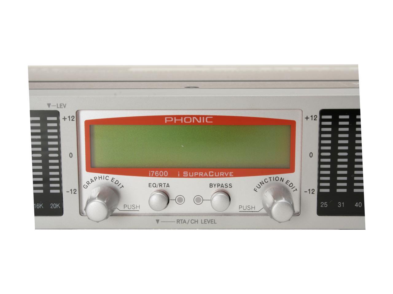 Phonic i7600 Dual 30Band 1/3 Octave Digital Graphic Equalizer with RTA