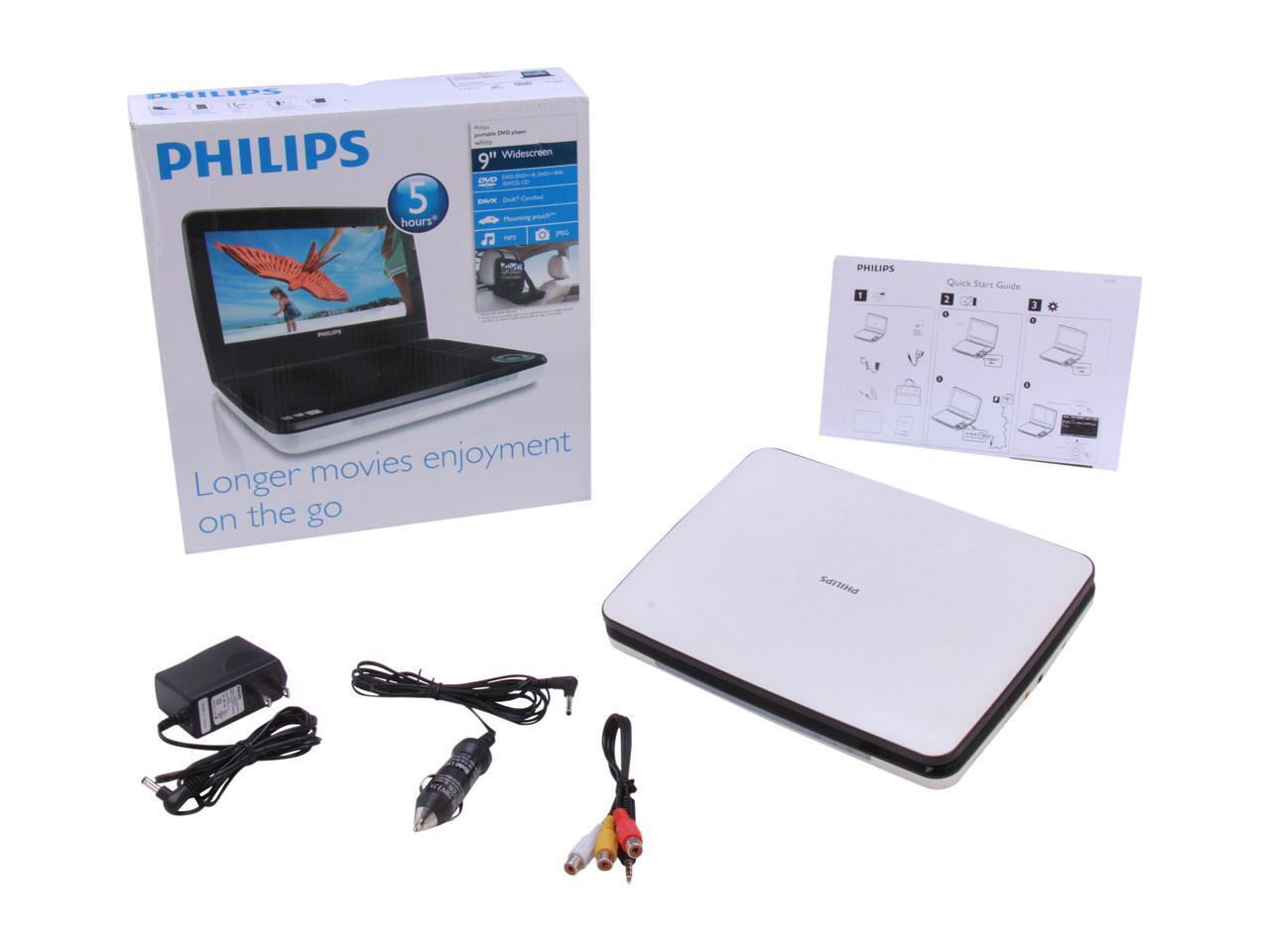 Refurbished PHILIPS PD9000/37 Portable DVD Player without Remote & Car