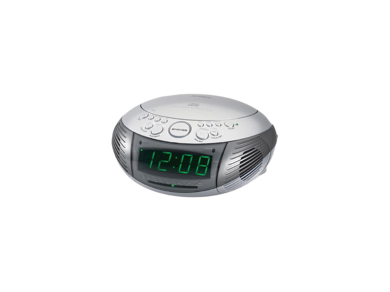 Jensen Am Fm Dual Alarm Clock Radio With Top Loading Cd Player Jcr 332