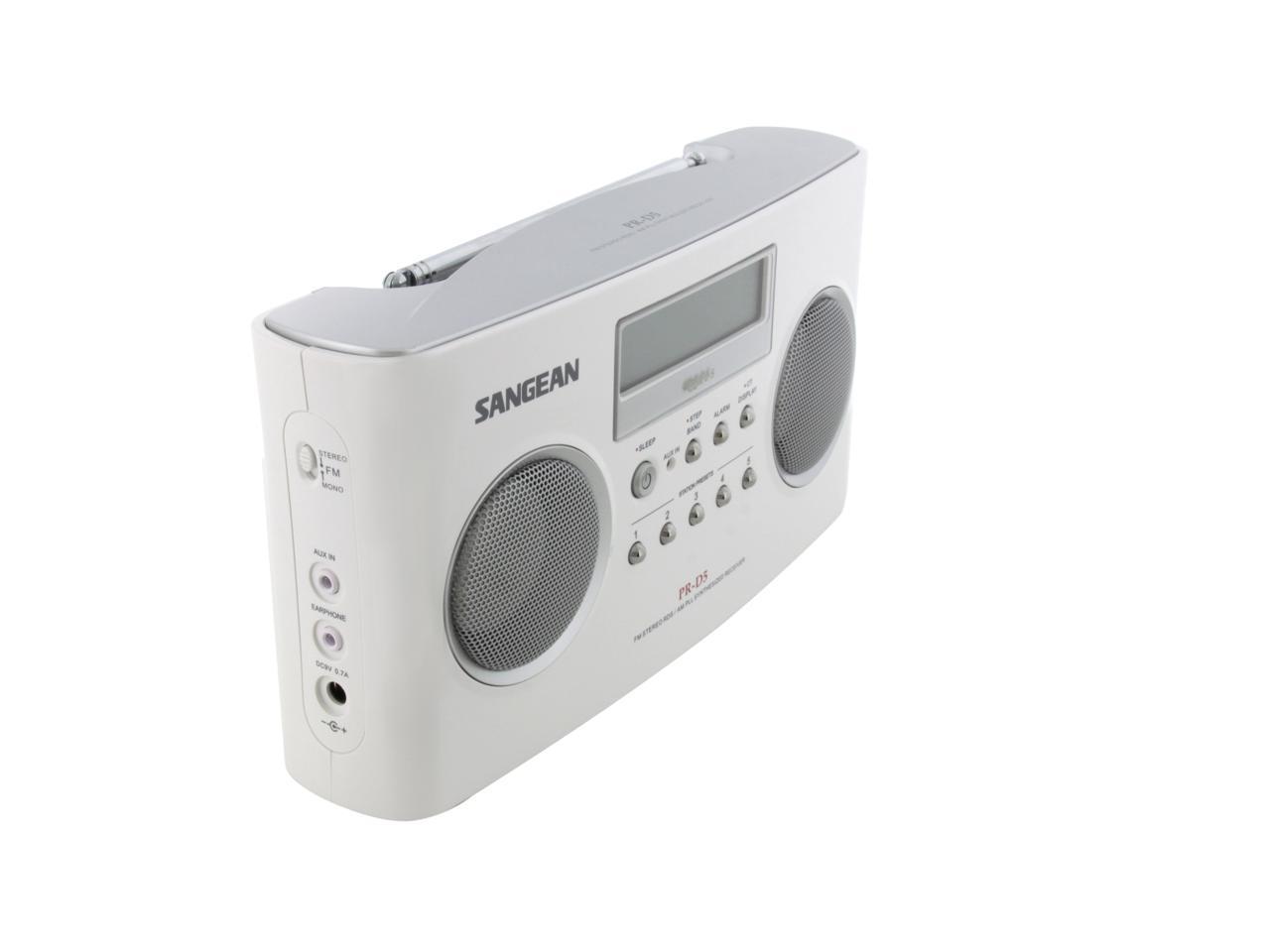 Sangean FM-Stereo RBDS/AM Digital Tuning Portable Stereo Radio (White) PR-D5  White 