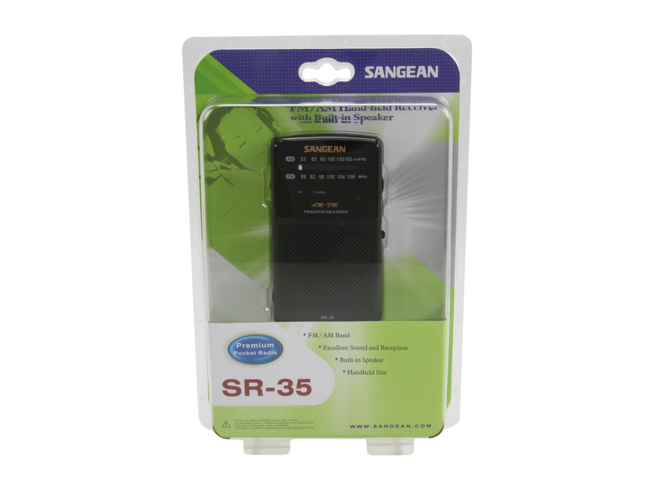 Sangean SR-35 Rádio de Bolso FM/AM Preto Sangean SR-35 Rádio de Bolso FM/AM Preto