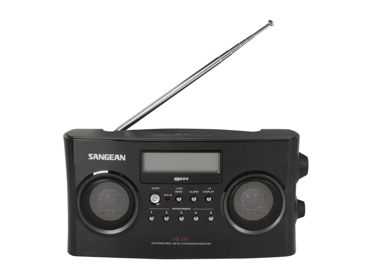 Sangean FM-Stereo RBDS/AM Digital Tuning Portable Stereo Radio (Black) PR-D5  