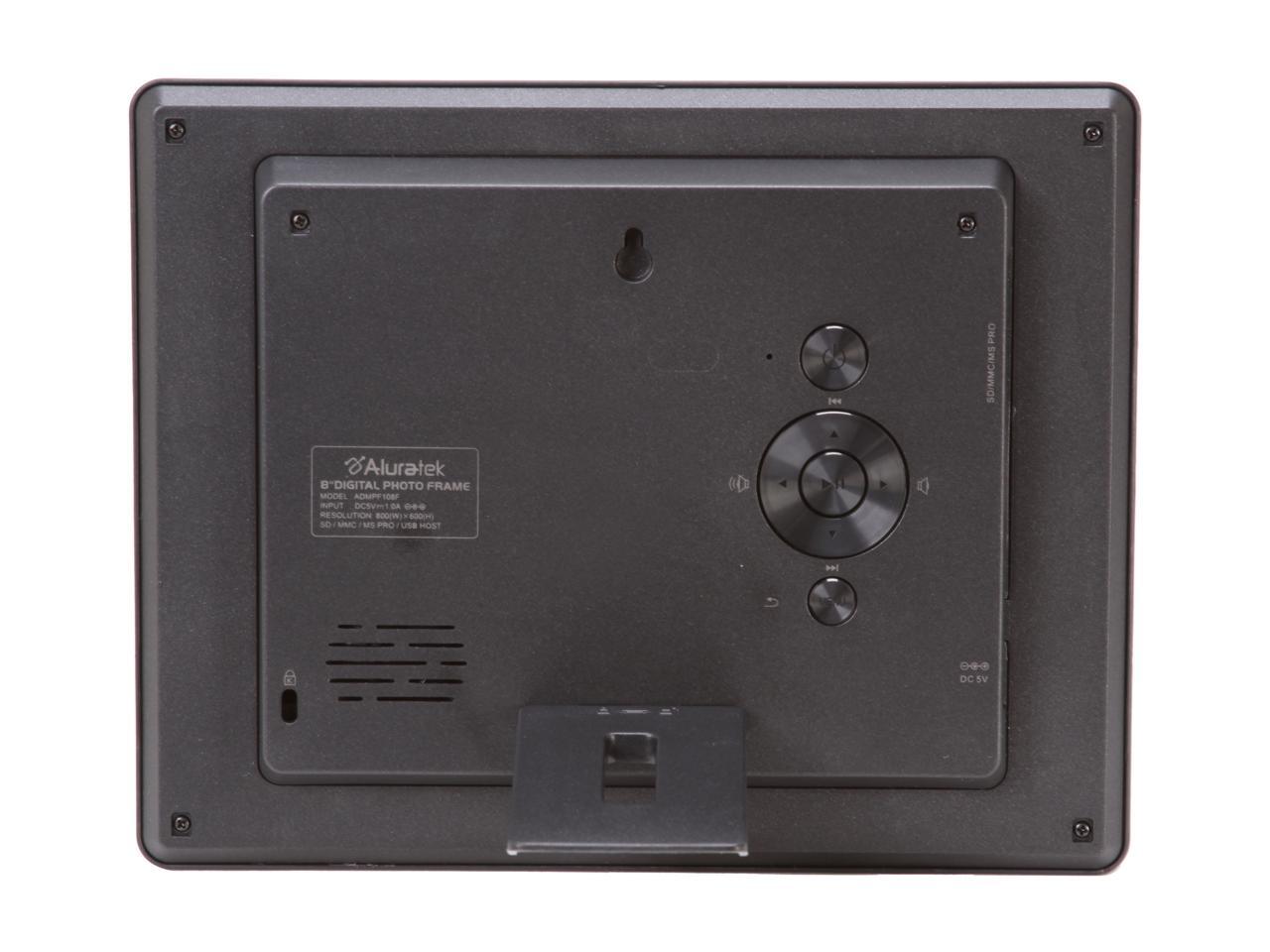 Aluratek ADMPF108F 8" 800 x 600 Digital Photo Frame with 512MB Builtin