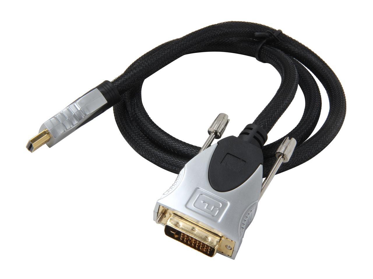 BYTECC 03HMD 3 ft. HDMI Advanced High speed Male to DVI Male Cable