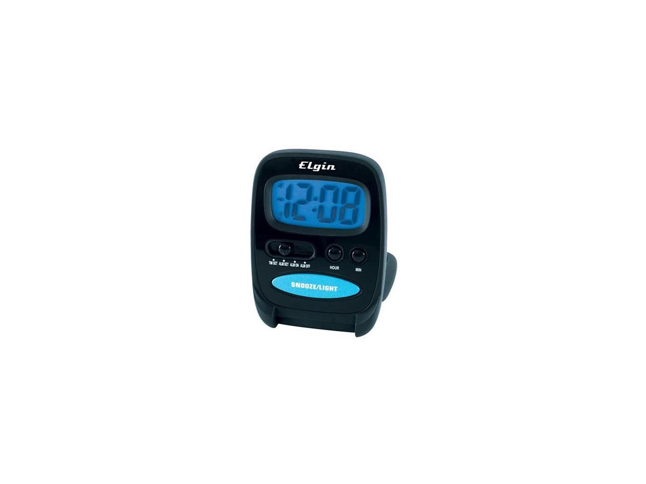 Elgin 3502E Travel Alarm Clock With Red Flashing Alarm