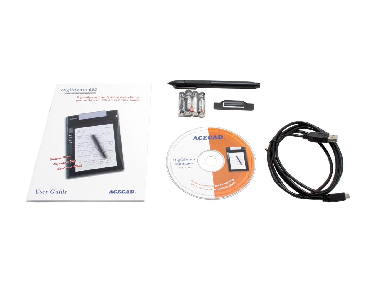 ACECAD Digimemo 692 USB Digimemo Digital Notepad with Memory - Newegg.com