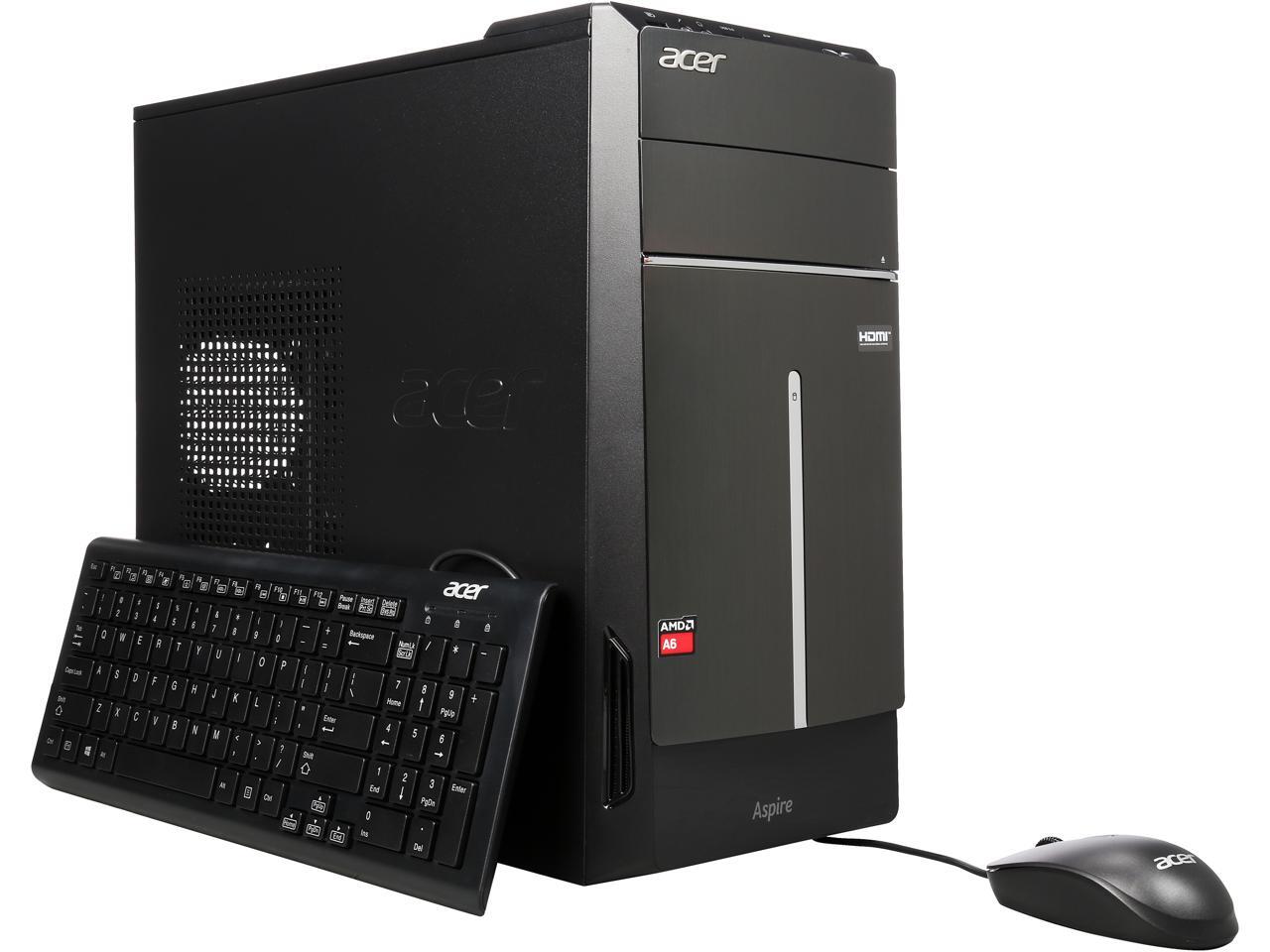 Acer Desktop PC Aspire T ATC115UR11 A6Series APU A66310 (1.80GHz) 4GB DDR3 1TB HDD Windows 8 Acer Desktop PC Aspire T ATC115UR11 A6Series APU A66310 (1.80GHz) 4GB DDR3 1TB HDD Windows 8