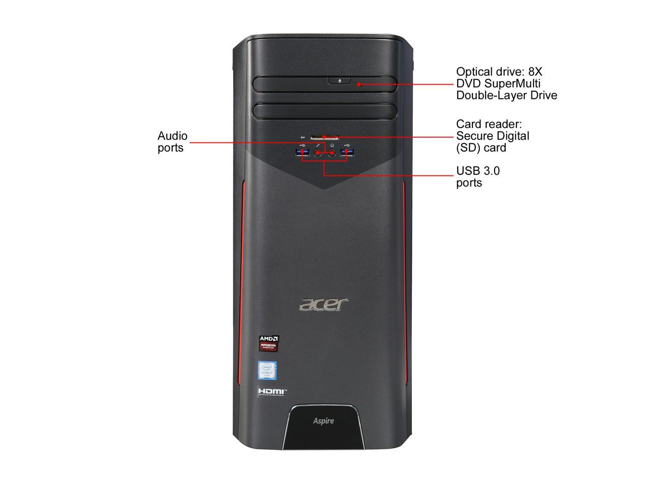 Acer Desktop Computer Aspire T AT3-715A-UR11 Intel Core i7 6th Gen 6700