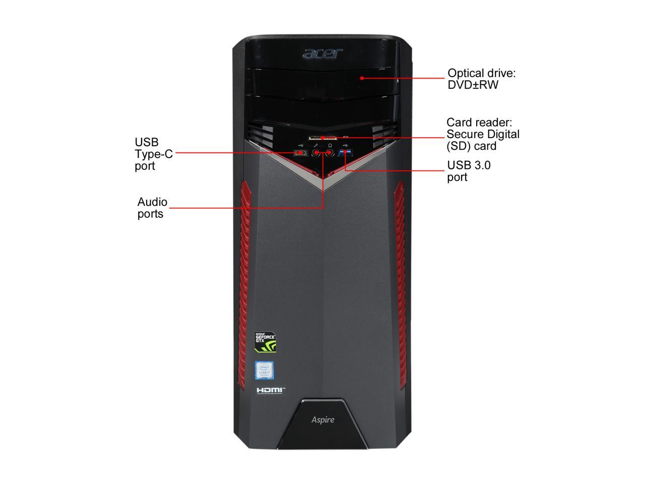 Acer Desktop Computer Aspire GX-785-UR18 Intel Core i7 7th Gen 7700 (3.