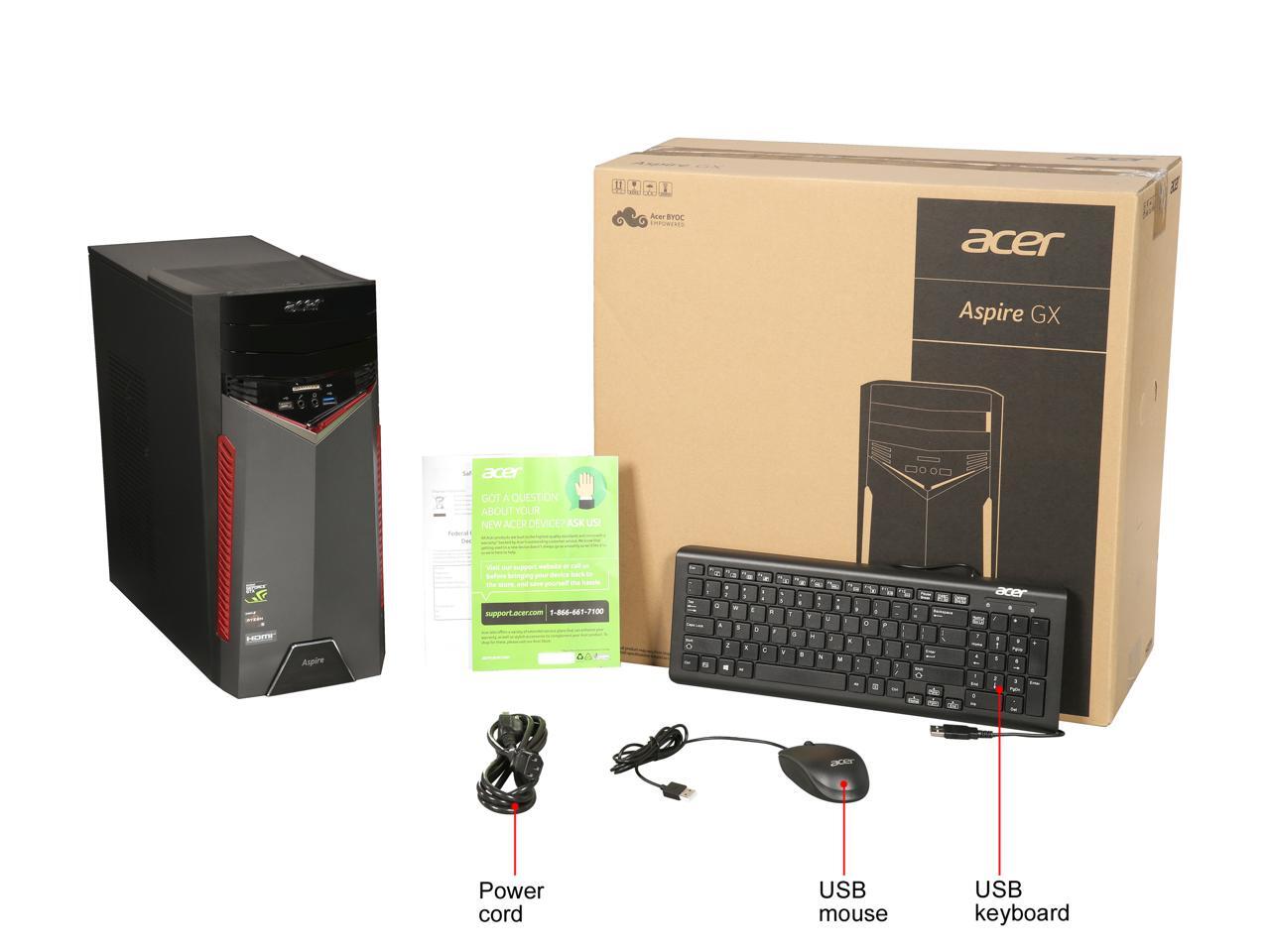 Acer Gaming Desktop Aspire Gx Gx 281 Ur11 Ryzen 5 1st Gen 1400 3 20 Ghz 8 Gb Ddr4 1 Tb Hdd Nvidia Geforce Gtx 1050 Windows 10 Home 64 Bit Newegg Com