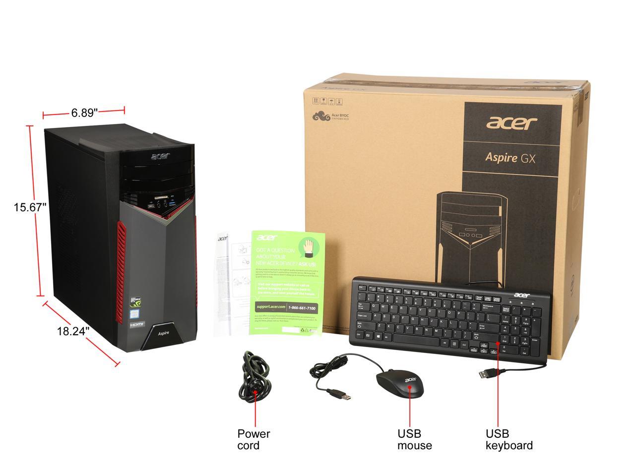 Acer Desktop Computer Aspire Gx 785 Ur1c Intel Core I5 7th Gen 7400 3