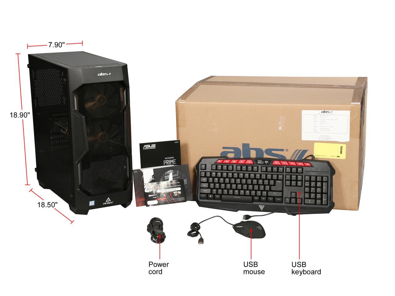 Open Box ABS Fleet Gaming Desktop PC NVIDIA GeForce GTX 1070 Ti 8 GB