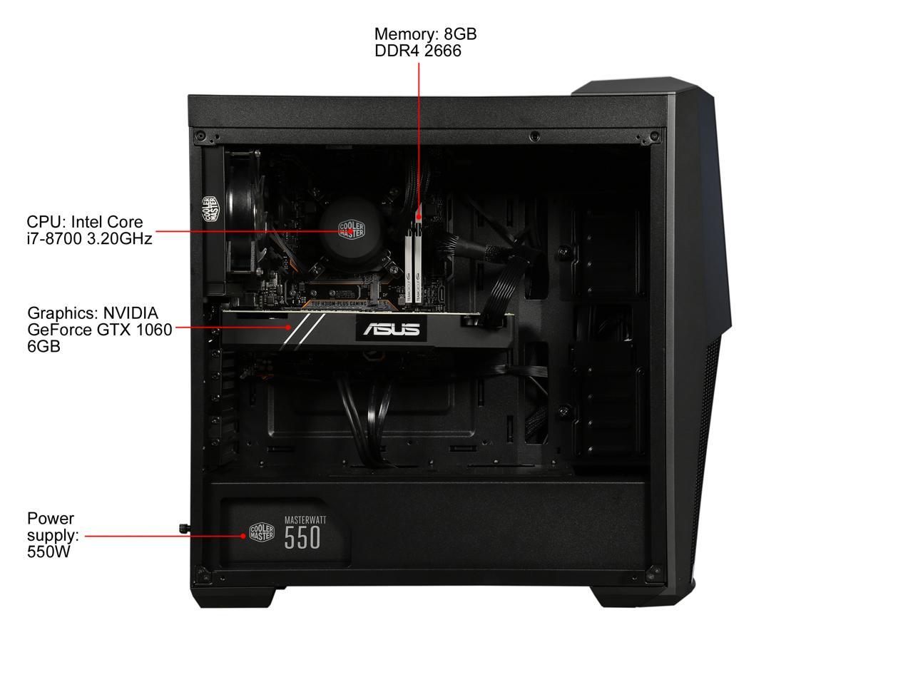 Open Box ABS TUF Gaming Desktop PC NVIDIA GeForce GTX 1060 6 GB Intel