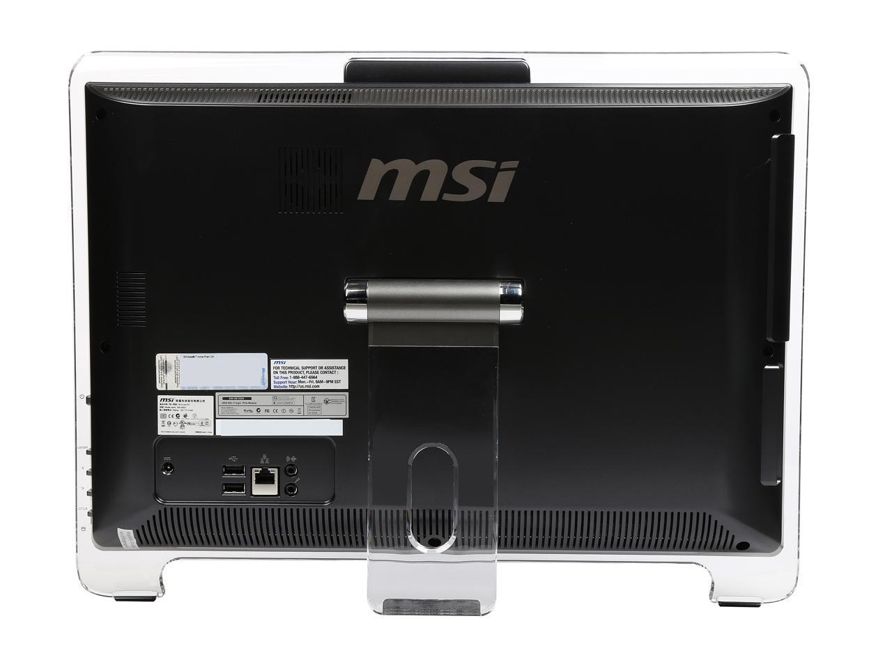 Msi all in one computer ae1921 415us intel atom d525 4 gb 320gb hdd 18 