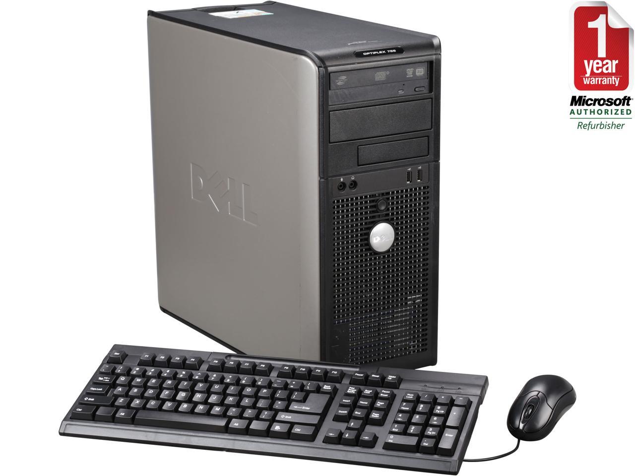 Refurbished: DELL OptiPlex 755 Mid Tower Desktop PC with Intel Core 2