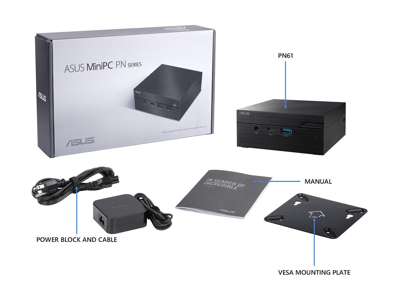 ASUS PN61 Mini PC with Intel Core i78565U, 16 GB RAM, M.2 256 GB, Win10 Pro (HDMI, USBC