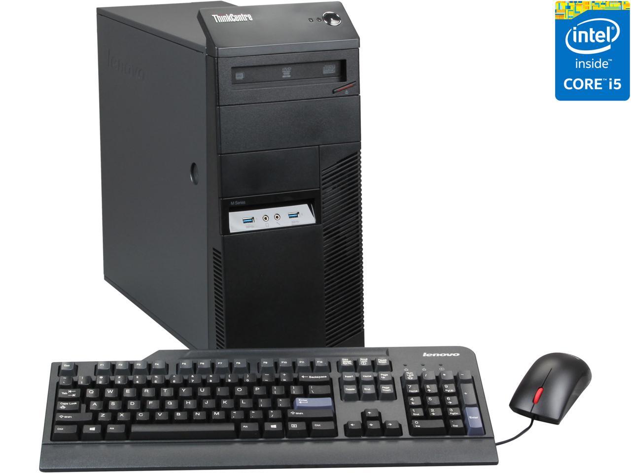 Thinkcentre Desktop Pc M 10al0009us Intel Core I5 4570 3 Ghz 4 Gb Ddr3 500 Gb Hdd Windows 7 Professional 64 Bit Newegg Com