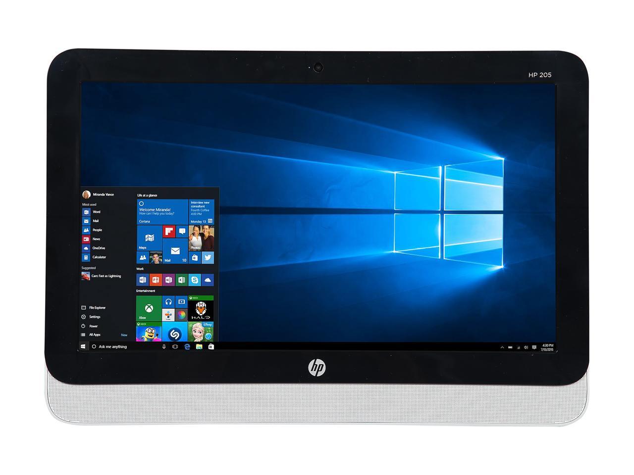 Refurbished HP AllinOne Computer 205 G2 AMD E1Series E16010 4 GB